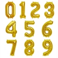 Foliniai auksiniai balionai skaičiai, 81 cm