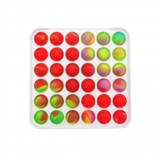 Antistresinis žaislas POP - IT  baltas kvadratas su spalvotais burbuliukais