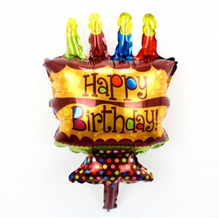 Helio balionas su gimtadieniu šokoladinio keksiuko forma