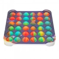 Antistresinis žaislas POP - IT plastikinio pagrindu kvadratas, spalvotais burbulais, 13 x 13 cm