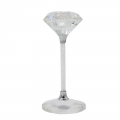 Stiklinė žvakidė su kristalais, 15 cm