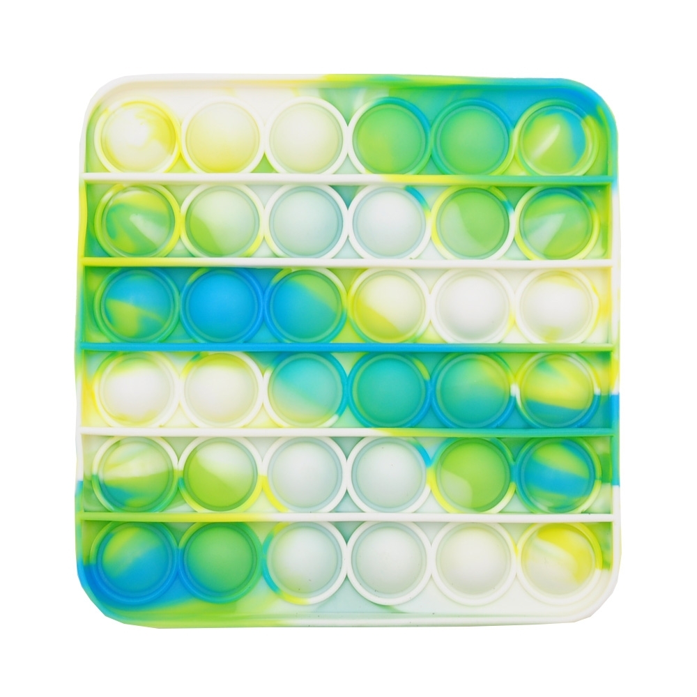 Antistresinis žaislas POP - IT kvadratas šviesių spalvų, 12 x 12 cm