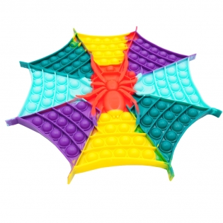 Antistresinis žaislas POP - IT spalvotas voratinklis su voru