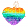 Antistresinis žaislas POP - IT raktų pakabukas-piniginė širdelė