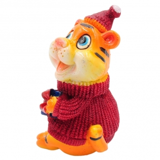 Taupyklė - tigriukas su megztiniu ir kepure