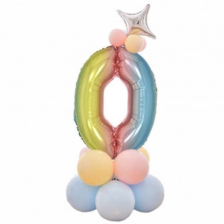 Folinis balionas  skaičius, vaivorykštės spalvų