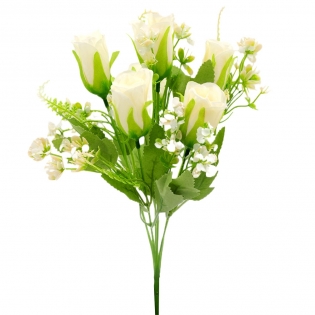 Dirbtinė rožių puokštė, 30 cm