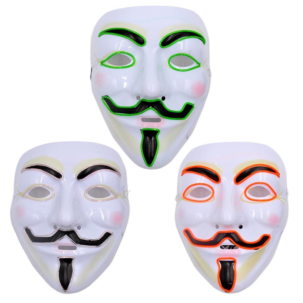LED šviečianti veido "Vendetta" kaukė