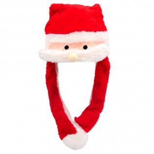 Pliušinė Kalėdų senelio kepurė judančiais ūsais