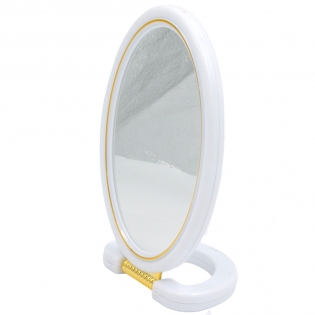 Pastatomas baltas veidrodis, 21 x 15,5 cm