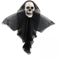 Helovino pakabinama dekoracija "Kaukolė", juoda