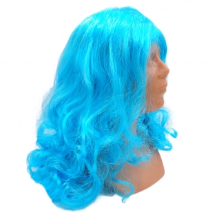 Mėlynų plaukų perukas, 45 cm