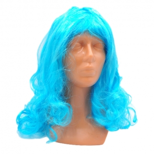 Mėlynų plaukų perukas, 45 cm