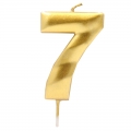 Auksinė žvakutė tortui skaičius "7"