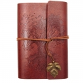 Užrašų knyga odiniu rudu viršeliu, 18 x 13 cm