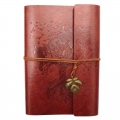 Užrašų knyga odiniu rudu viršeliu, 23 x 16 cm