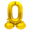 Pastatomas balionas skaičius "0", auksinis (40 cm)