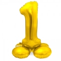 Pastatomas balionas skaičius "1", auksinis (40 cm)