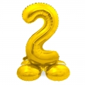 Pastatomas balionas skaičius "2", auksinis (40 cm)