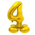 Pastatomas balionas skaičius "4", auksinis (40 cm)
