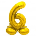 Pastatomas balionas skaičius "6", auksinis (40 cm)