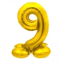 Pastatomas balionas skaičius "9", auksinis (40 cm)