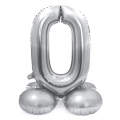 Pastatomas balionas skaičius "0", sidabrinis (40 cm)