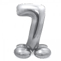 Pastatomas balionas skaičius "7", sidabrinis (40 cm)