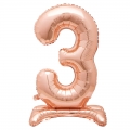 Pastatomas balionas skaičius "3", vario spalvos (81 cm)