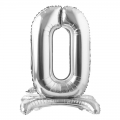 Pastatomas balionas skaičius "0", sidabrinis (81 cm)