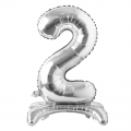 Pastatomas balionas skaičius "2", sidabrinis (81 cm)