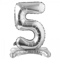 Pastatomas balionas skaičius "5", sidabrinis (81 cm)