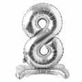 Pastatomas balionas skaičius "8", sidabrinis (81 cm)