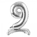 Pastatomas balionas skaičius "9", sidabrinis (81 cm)