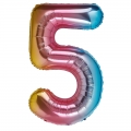 Folinis balionas skaičius "5", spalvotas (95 cm)