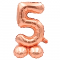 Pastatomas balionas skaičius "5", vario spalvos (40 cm)