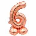 Pastatomas balionas skaičius "6", vario spalvos (40 cm)
