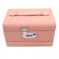 Papuošalų dėžutė, rožinė (23,5 x 16 x h 14 cm)
