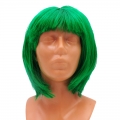 Žalios spalvos plaukų perukas, 28 cm