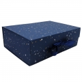 Mėlyna dovanų dėžutė su magnetu, 28x20x9 cm