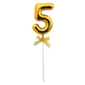 Auksinė dekoracija tortui skaičius "5"