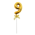 Auksinė dekoracija tortui skaičius "9"