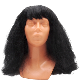 Juodų plaukų perukas, 47 cm