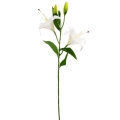 Dirbtinė balta lelijų šaka, 65 cm