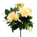 Dirbtinė kreminės spalvos zinijų puokštė, 27 cm
