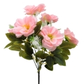 Dirbtinė rožinė zinijų puokštė, 35 cm