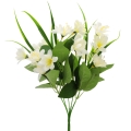 Dirbtinė baltos spalvos smulkių žiedų puokštė, 28 cm