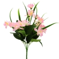 Dirbtinė rožinės spalvos smulkių žiedų puokštė, 28 cm