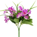 Dirbtinė violetinės spalvos smulkių žiedų puokštė, 28 cm