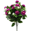 Dirbtinė violetinės spalvos zinijų puokštė, 50 cm